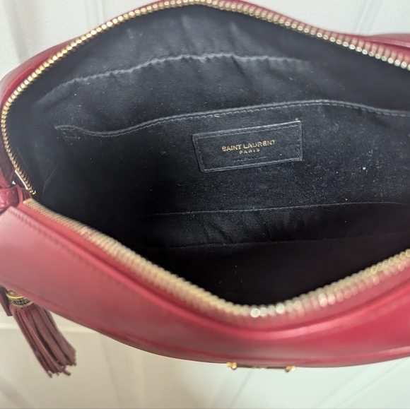 Saint Laurent Lou Camera Bag Matelasse Chevron Leather Small Red - Picture 6 of 10